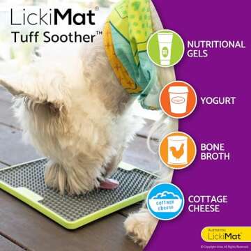 LickiMat Tuff, Heavy-Duty Soother, Dog Slow Feeder Lick Mat, Boredom Anxiety Reducer; Perfect for Food, Treats, Yogurt, or Peanut Butter, Fun Alternative to a Slow Feed Dog Bowl, Green