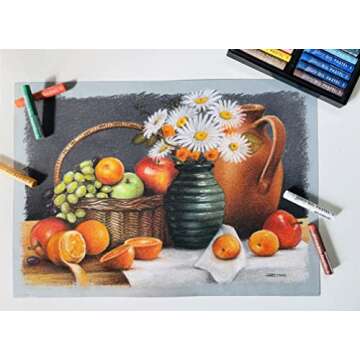 MUNGYO Gallery Artists' Soft Oil Pastels Professional, 48 Assorted Colors, Vibrant and Blendable