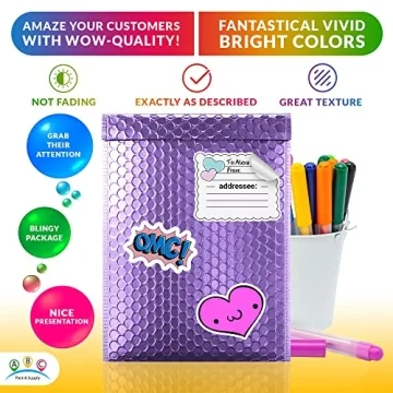 Purple Metallic Bubble Mailers Pack of 25 for Stylish Shipping