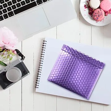 Purple Metallic Bubble Mailers Pack of 25 for Stylish Shipping