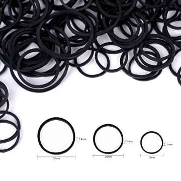 HOYOLS 1/2 Inch Small Black Rubber Bands for Hair Ties Elastics Mini Toddler Braids Ponytail Holders for Baby Girls Infants Kids Thick Hair No Damage 1000pcs (S) Latex-Free