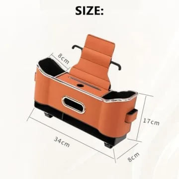 Carstyles Seat Back Bag, Multifunctional Car Seat Back Storage Box, Car Seat Tissue Box and Storage Box, Universal Car Seat Storage Box, Car Tissue Organizer Back Seat with 2 Drink Cup Holder (Black)