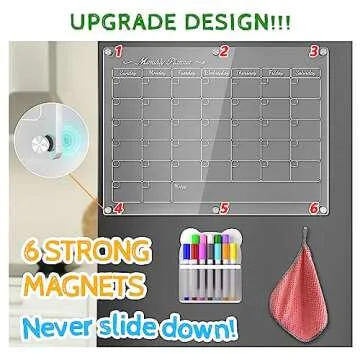 Magnetic Calendar for Fridge - 3-in-1 Reusable Planner