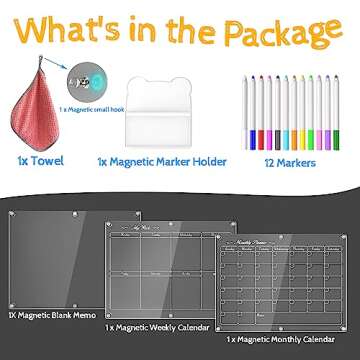 Magnetic Calendar for Fridge - 3-in-1 Reusable Planner