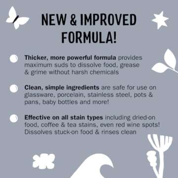 Molly's Suds Liquid Dish Soap | Clean, Simple Ingredients | Extra Scrubbing Power | Unscented, 24 oz - 2 Pack