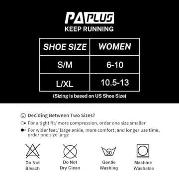 PAPLUS Compression Running Socks Women (6 Pairs), Ankle Athletic Socks Low Cut with Arch Support