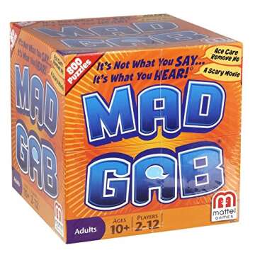 Mattel Games Mad Gab Game - Hilarious Team Wordplay Fun