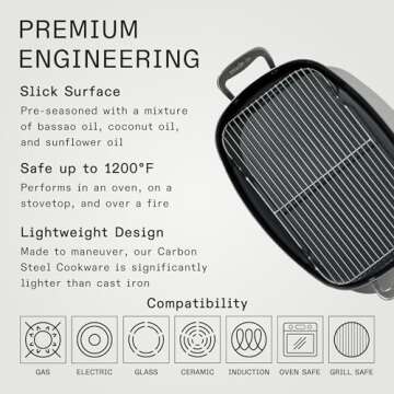 Blue Carbon Steel Roasting Pan - Professional Grade Cookware