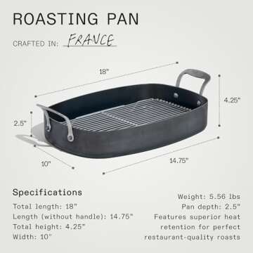 Blue Carbon Steel Roasting Pan - Professional Grade Cookware