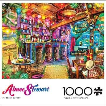 Buffalo Games Tiki Beach Sunset 1000 Piece Jigsaw Puzzle