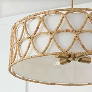 Handcrafted Tulum Ceiling Light Fixture in Matte Brass