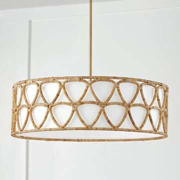 Handcrafted Tulum Ceiling Light Fixture in Matte Brass