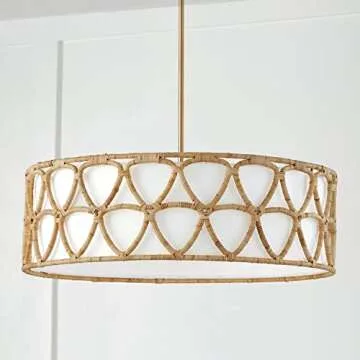 Handcrafted Tulum Ceiling Light Fixture in Matte Brass