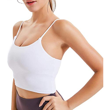 UOTJCNR Longline Yoga Tank Top Padded Sports Bra