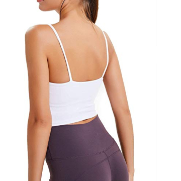 UOTJCNR Longline Yoga Tank Top Padded Sports Bra