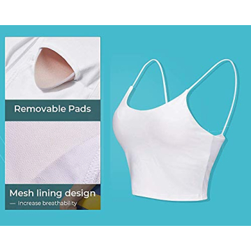 UOTJCNR Longline Yoga Tank Top Padded Sports Bra