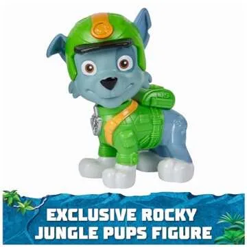Paw Patrol Jungle Pups, Rocky Snapping Turtle Vehicle, Toy Truck with Collectible Action Figure, Kids Toys for Boys & Girls Ages 3 and Up