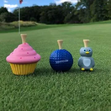 Squishtees Golf Tee Variety Pack - Penguin, Polar Bear, and Cupcake Foam Golf Tees for Fun Golfing E...