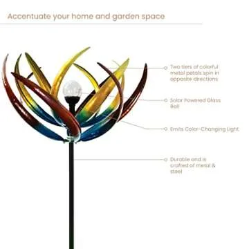Colorful 74" Multi-Color Tulip Wind Spinner