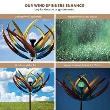 Colorful 74" Multi-Color Tulip Wind Spinner