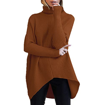 ANRABESS Women's Oversized Turtleneck Batwing Long Sleeve Sweater - Cozy Fall Knit.