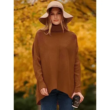 Stylish ANRABESS Oversized Turtleneck Sweater for Fall