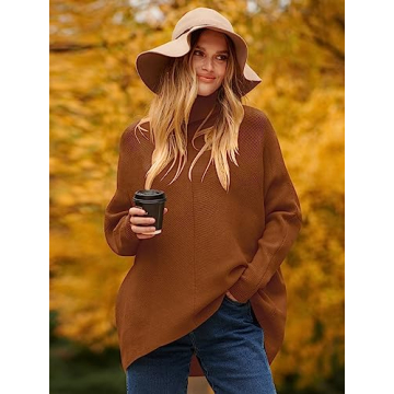 Stylish ANRABESS Oversized Turtleneck Sweater for Fall