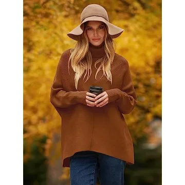 Stylish ANRABESS Oversized Turtleneck Sweater for Fall