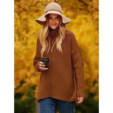 Stylish ANRABESS Oversized Turtleneck Sweater for Fall