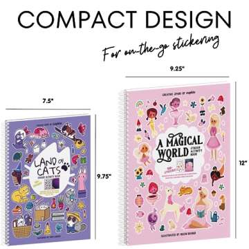 Land of Cats Sticker + Coloring Book (300+ Cat Stickers for Kids & 8 Scenes) by Cupkin, Side by Side Activity Book Design, Cat Sticker Books Kids Ages 4-8, Also Great for Older Boys & Girls