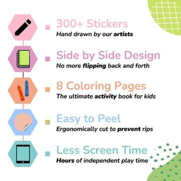 Land of Cats Sticker + Coloring Book (300+ Cat Stickers for Kids & 8 Scenes) by Cupkin, Side by Side Activity Book Design, Cat Sticker Books Kids Ages 4-8, Also Great for Older Boys & Girls