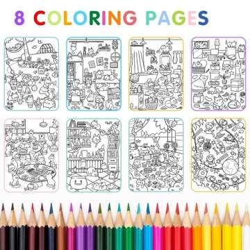Land of Cats Sticker + Coloring Book (300+ Cat Stickers for Kids & 8 Scenes) by Cupkin, Side by Side Activity Book Design, Cat Sticker Books Kids Ages 4-8, Also Great for Older Boys & Girls