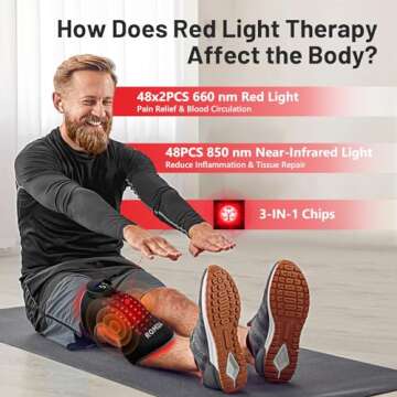 ROMISA Red Light Therapy Knee Brace for Pain Relief
