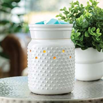 Illumination Fragrance Warmer Gift Set, White Hobnail with Vanilla Cinnamon and Sugared Citrus