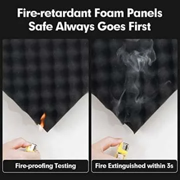 12 Pack-12x12x1.18 Inches Black Egg-crate Acoustic Foam Panels,Studio Foam Panels Meant for Echo Absorption, Acoustic Panels for Home Office, Sound Absorbing Panels(12x12x1.18 Inches, Black)