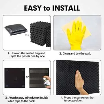 12 Pack-12x12x1.18 Inches Black Egg-crate Acoustic Foam Panels,Studio Foam Panels Meant for Echo Absorption, Acoustic Panels for Home Office, Sound Absorbing Panels(12x12x1.18 Inches, Black)