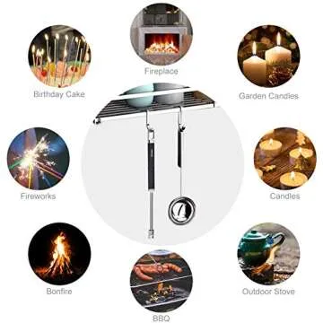 Lighter, Candle Lighter, Electric Lighter, Windproof USB Rechargeable Electronic Plasma Arc Lighter with Safety Lock, LED Battery Indicator, Long Flexible Lighter for BBQ, Grill, Fireworks (Black)