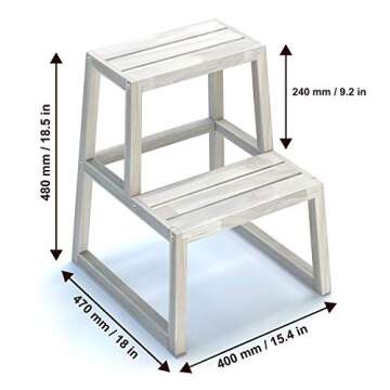 INTERBUILD Acacia 2-Step Stool - Stylish & Versatile
