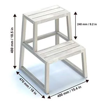 INTERBUILD Acacia 2-Step Stool - Stylish & Versatile