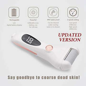 Callus Remover for Feet Shaver Rechargeable Electric Foot File Pedicure Tools for Feet Professional Callous Shaver Waterproof Pedicure kit for Cracked Heels and Dead Skin