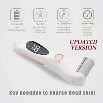 Callus Remover for Feet Shaver Rechargeable Electric Foot File Pedicure Tools for Feet Professional Callous Shaver Waterproof Pedicure kit for Cracked Heels and Dead Skin