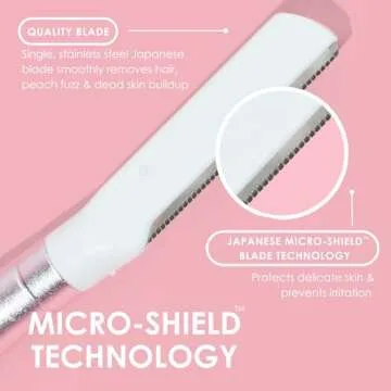 JAPONESQUE - SKINTherapy Dermaplaning Facial Razors - Two Blade Sizes with Interchangeable Handle, Eyebrow Razor, Ultra Sharp Japanese Blades, For Hair Removal, Multipurpose Exfoliating