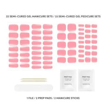 Dashing Diva Glaze Mani Pedi Kit​ - The Lolli Lolli - Comes with LED Nail Lamp - Long Lasting, Semicured Gel Nail Strips for Toes & Hands