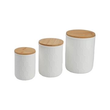 Stylish Bloomingville Stoneware Canisters with Bamboo Lids