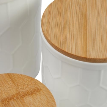 Stylish Bloomingville Stoneware Canisters with Bamboo Lids