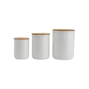 Stylish Bloomingville Stoneware Canisters with Bamboo Lids