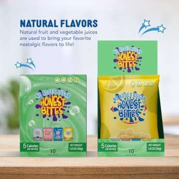 Honest Bites Low Sugar Gummy Candy Variety Candy- Healthy Snacks for the Whole Family, Gluten Free, Keto, Vegan Fruit Snacks - Tropical Burst, Keto Snacks