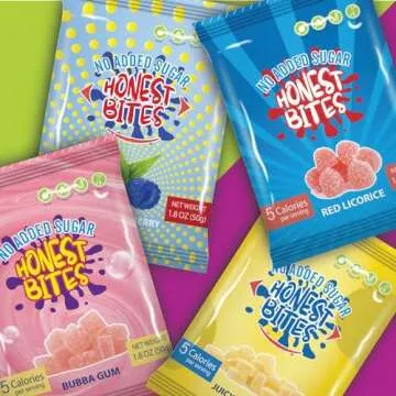 Honest Bites Low Sugar Gummy Candy Variety Candy- Healthy Snacks for the Whole Family, Gluten Free, Keto, Vegan Fruit Snacks - Tropical Burst, Keto Snacks