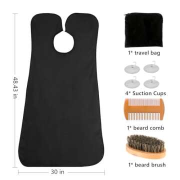 Beard Bib Apron for Shaving, Hair Catcher for Trimming,Christmas Stocking Stuffers for Men, Gifts for Men Him Dad husband