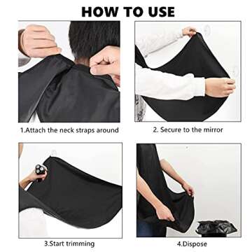 Beard Bib Apron for Shaving, Hair Catcher for Trimming,Christmas Stocking Stuffers for Men, Gifts for Men Him Dad husband